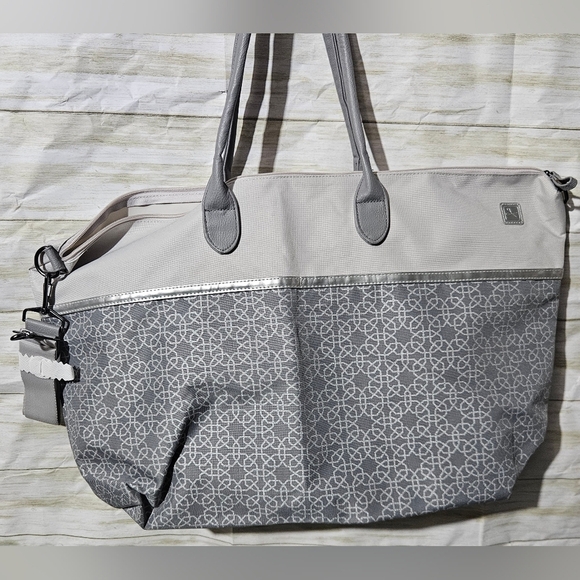 Stylish Gray Tote Bag With Strap & Handles - Picture 9 of 9